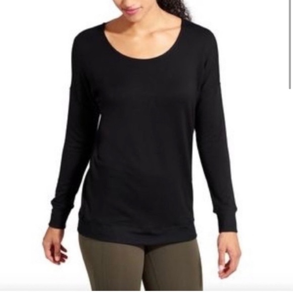 Athleta Crisscross back Sweatshirt Blue Size Small - Picture 2 of 6